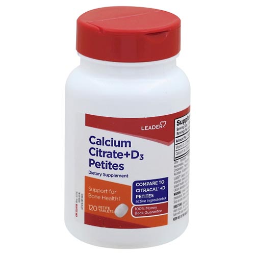 Image for Leader Calcium Citrate + D3 Petites, Petite Tablets,120ea from Yost Pharmacy