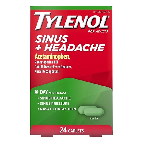 Image for Tylenol Sinus + Headache, for Adults, Day, Caplets,24ea from Yost Pharmacy