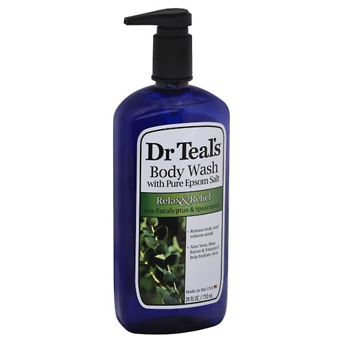 Image for Dr Teal's Body Wash, with Pure Epsom Salt, Relax & Relief, with Eucalyptus & Spearmint,24oz from Yost Pharmacy