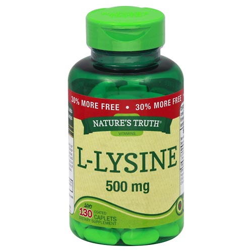 Image for Natures Truth L-Lysine, 500 mg, Coated Caplets,130ea from Yost Pharmacy